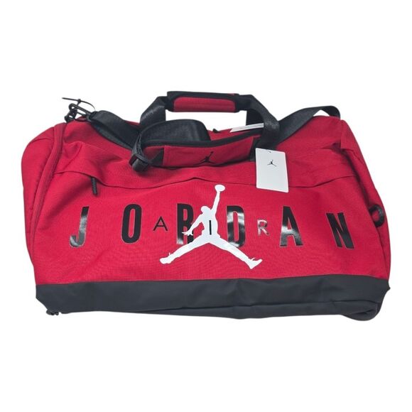 Nike Jordan Jumpman Brand New Medium Sport Duffel Bag Gym Red MM0168-R78 - Picture 7 of 8